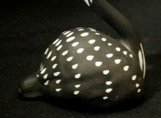 Fabulous Hand Crafted Art Pottery Loon Bird Whistle Figurine Black & White 3