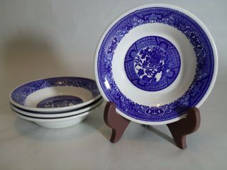 Set Of 4 - Vintage Blue Willow Berry Bowls - 5 5/8 "