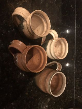 Set If 4 - Hand Thrown Artisan Pottery Coffee Cup/Mug Gorgeous Drip Glaze 3