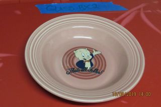 Fiestaware Looney Tunes Porky Pig Rose Rimmed Plate Fiesta Warner Bros Pink