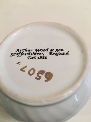 Vintage Arthur Wood & Son Staffordshire England Sugar Bowl & Creamer 6507 5