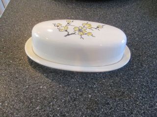 Marcrest Stetson Dixie Dogwood Yellow Blossom Large Butter Dish