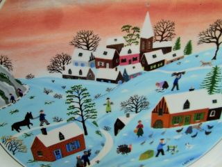 Villeroy & Boch Laplau NAIF CHRISTMAS Folk Art Winter Scene 9.  5 