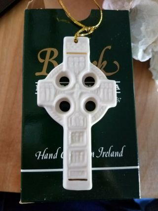 Belleek Celtic Cross Christmas Ornament Fine Parian China