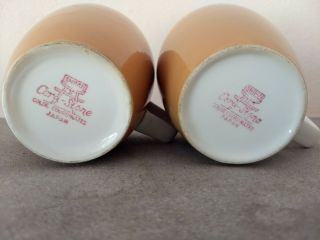 Vintage Mikasa Shibui Cera Stone 2 Teacups Tan Brown White Ceramic Mugs Cups 5