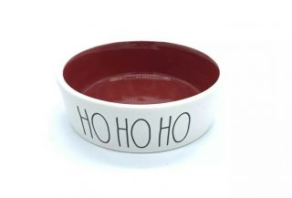 Rae Dunn Ho Ho Ho Red Inner Bowl Christmas Santa Pet Cat Dog Bowl Dish