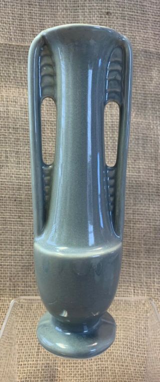 Vintage Mid Century Art Deco Style Shawnee Pottery Bud Vase Marked Usa 1178 Gray