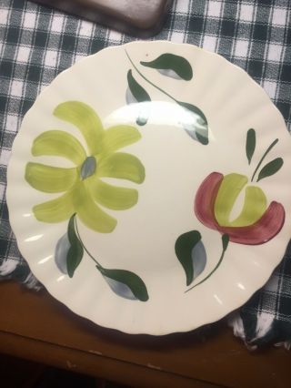 Blue Ridge Sun Bouquet Pattern Hand Painted Dinner Plate Made In Tennessee