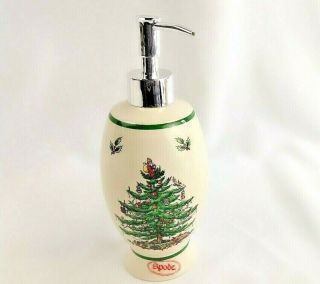 Spode Christmas Lotion Or Liquid Soap Pump Dispenser 8.  5 " With Tags