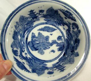 Vintage Victoria Ware Ironstone Flow Blue 6 " Bowl Dish Willow Pattern
