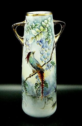 Collectible Decorative Vintage Porcelain Hand Painted Vase Germany Prov Sxe