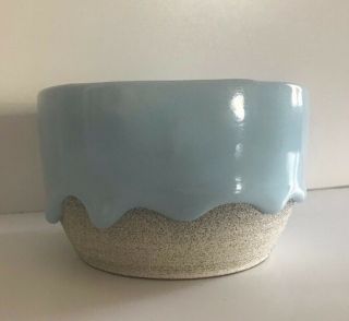 Baby Blue White Art Pottery Ceramic Bowl By Philadelphia Artist Brian Giniewski