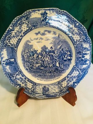 Vintage Transferware Crown Ducal " The First Thanksgiving Plate - 10 "