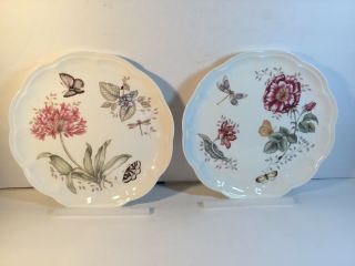 Lenox Butterfly Meadow Dragonfly,  Eastern Tailed Blue Set Of 2 Dinner Plates