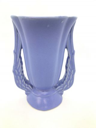 Vintage Niloak Pottery Double Wing Handled Vase Blue
