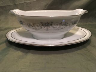 Noritake Colburn Gravy Boat And Attached Underplate 6107 Made In Japan