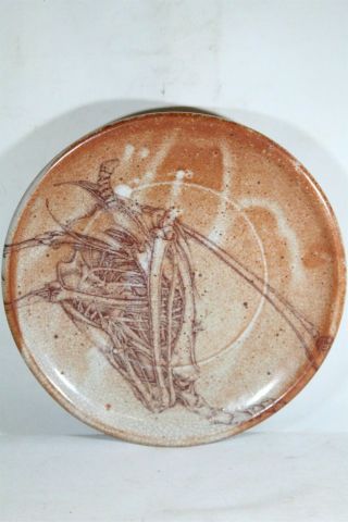 Mcm Shino Glaze Crackle 3d Op Art Scorpion Carcass Studio Pottery Plate Eames In