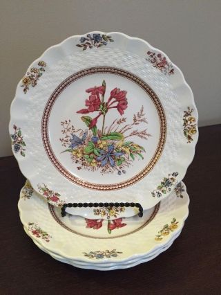 Set Of 4 Copeland Spode Rosalie Bread And Butter Plates