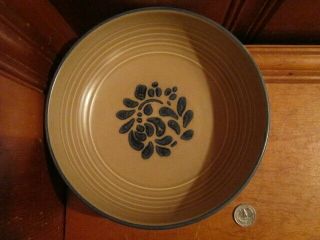 Pfaltzgraff Stoneware Folk Art 8 1/2 " Vegetable Serving Bowl Blue Tan Usa