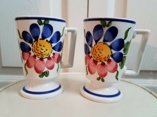 Anfora Beautifully Hand Painted From Portugal Coffee/tea Mugs Cups Numbered 111
