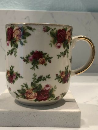 A Royal Albert Old Country Roses Coffee Tea Cup Mugs Gold Trim 1998