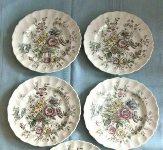 4 Johnson Bros.  Sheraton Floral Ironstone Dinner Plates Made In England
