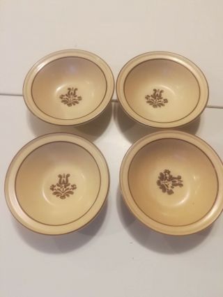 Set Of 4 Vintage Pfaltzgraff Village Rim Fruit Dessert Small Bowls - Beige