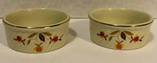 Hall Jewel Tea Autumn Leaf Ramekin Custard Cups,  Bowls,  Set Of 2 - 4.  25 Inch -