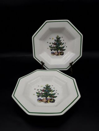 Nikko Christmastime Rim Soup Plate Bowl Set Of 2