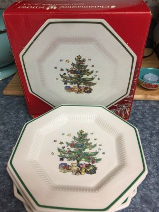 Nikko Christmastime Set/4 Salad/dessert Plates