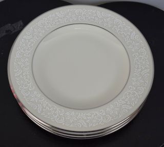 Pickard Brocade Ivory And White Silver Trim Bread And Butter Plate