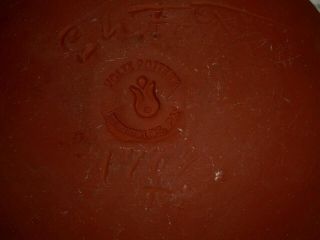Ned Foltz Pottery PA Redware Folk Art Artist Signed Heart Plate 7.  5 