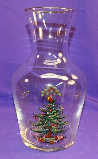 Spode Christmas Tree Glass Wine / Juice Carafe