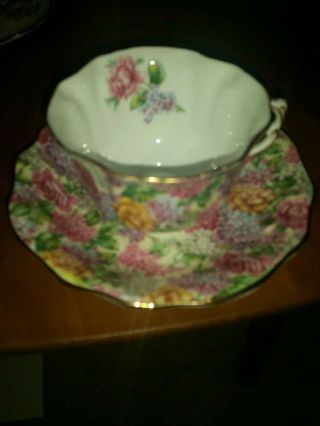 Vintage Hammersley Floral Chintz Tea Cup & Saucer 23f4/.  5
