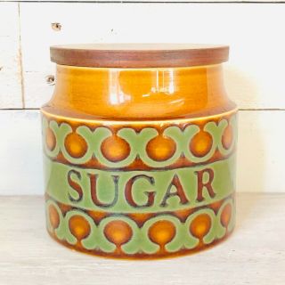 Hornsea Pottery Bronte Sugar Storage Jar / Canister Vintage England 1974 -