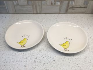 Two Adorable Rae Dunn Easter/spring Chick Chirp Plates.