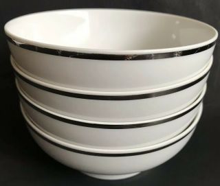 Set Of 4 Small Porcelain Bowls Thomas Medallion Platinum Band Germany