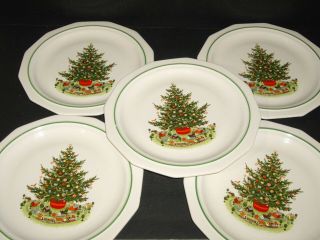 Pfaltzgraff Christmas Heritage 5 Stoneware 10 " Dinner Plates Vnt Usa