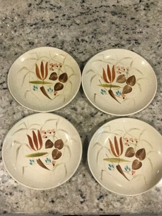 Red Wing Vintage Pottery " Random Harvest " 7 " Bread And Butter Plates / Set 0f 4