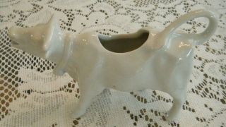 Vintage White Porcelain Cow Creamer Pitcher Made In France