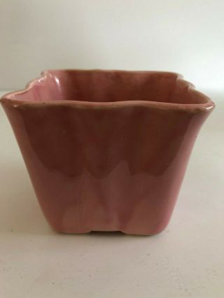 Vintage 1950s Mccoy Pottery Pink Planter Flower Pot Square Usa
