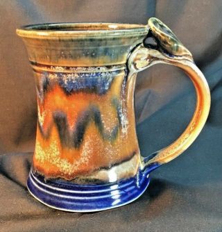 Vintage Studio Art Pottery Coffee Mug - Signed " Tish "