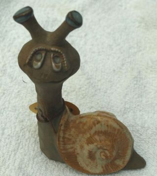 Vintage Sluggo Snail Figurine From The Clay Menagerie By Pottery Craft,  Usa