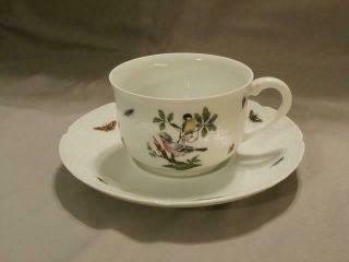 Raynaud Limoges Ceralene Les Oiseaux 3 Cups 4 Saucers Vieil Osier Birds Insects 2