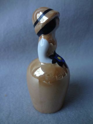 Vintage Noritake Art Deco Carmel/ Gold Luster Figural Woman Salt or Pepper 2
