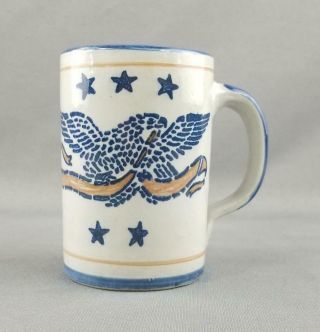 Louisville Stoneware Folk Art Eagle Hand Thrown Pottery Coffee Mug Smithsonian