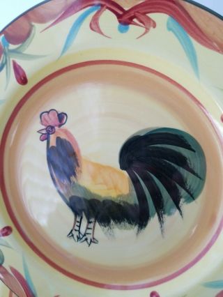 Set of Four Tuscan Rooster Salad Plates 8 1/2 Inches Pfaltzgraff Hand Painted 2