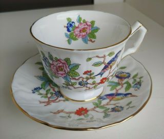 Aynsley Pembroke Vintage Tea Cup W/ Saucer - Fine English Bone China,  Gold Trim