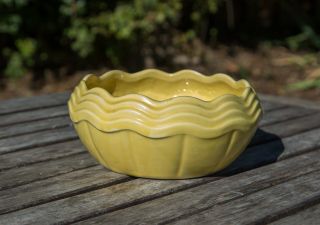 Yellow Mccoy Pottery Bowl Planter Mid Century Vintage