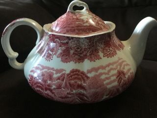Enoch Woods English Scenery Pink Teapot